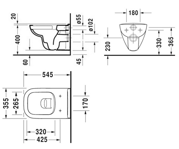 унитаз DURAVIT D-CODE безободовый