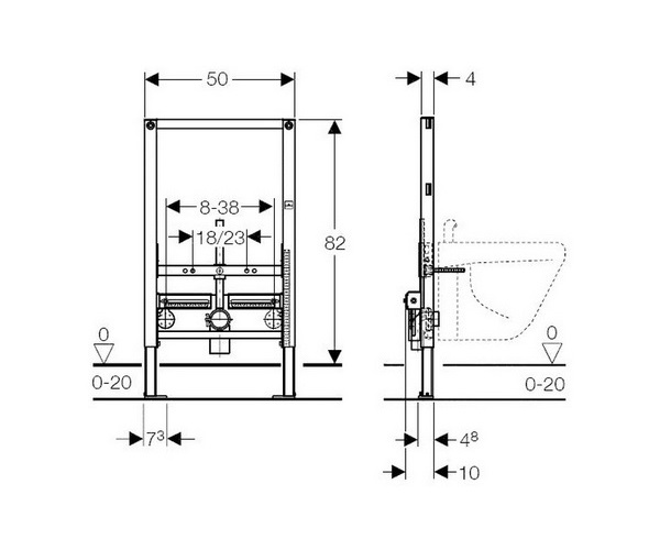 инсталляция для биде GEBERIT DUOFIX