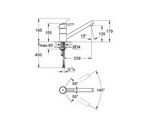 смеситель для кухни GROHE CONCETTO