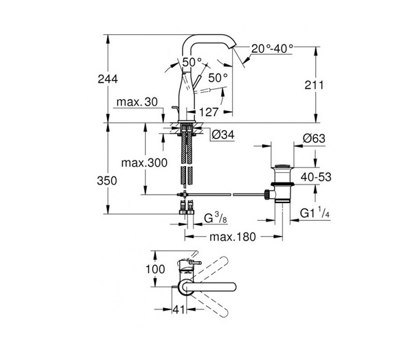 смеситель для раковины GROHE ESSENCE