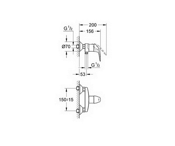 смеситель для душа GROHE EUROECO