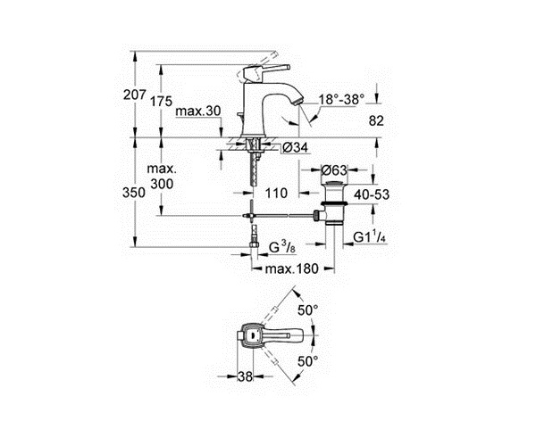 смеситель для раковины GROHE GRANDERA