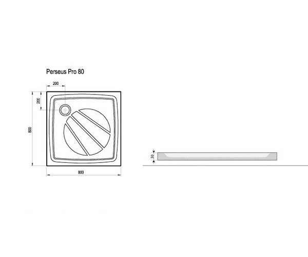 поддон из литьевого мрамора RAVAK PERSEUS PRO 80