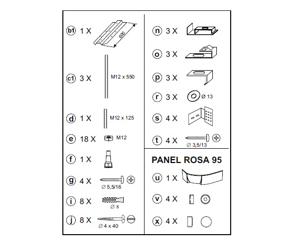 панель RAVAK ROSA 95 150 фронтальная