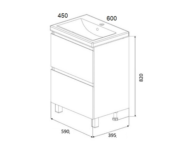 тумба с раковиной 1MARKA ARIS 60