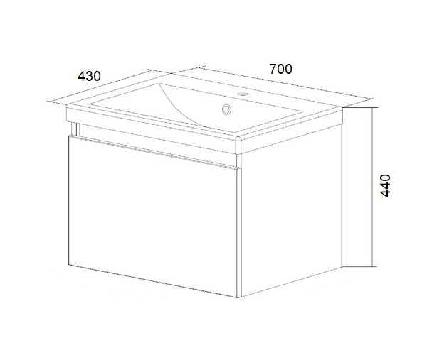 тумба с раковиной 1MARKA ARIS 70