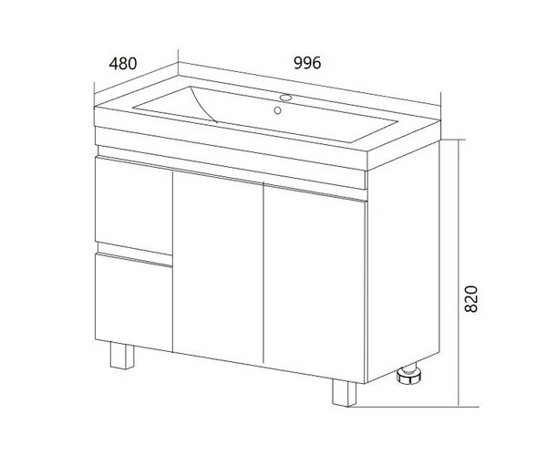 тумба с раковиной 1MARKA CUBE 100
