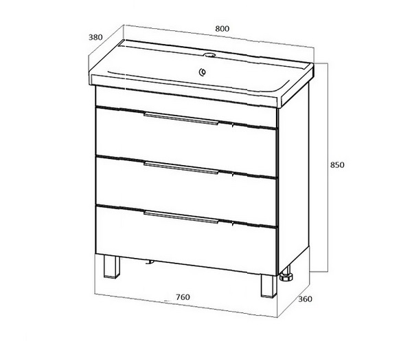 тумба с раковиной 1MARKA GAULA 80