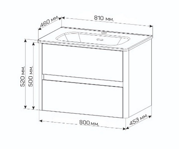тумба с раковиной 1MARKA MONA 80