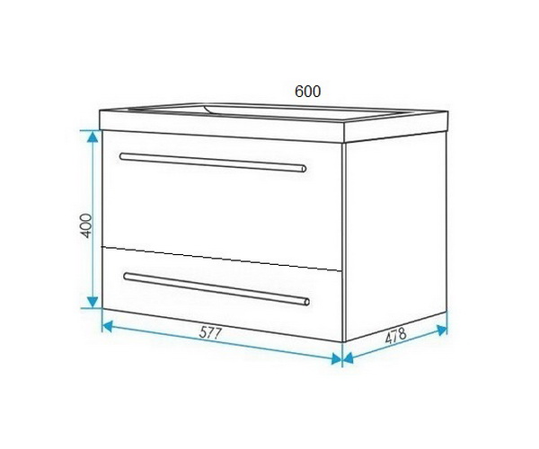 тумба с раковиной 1MARKA СОНАТА 60