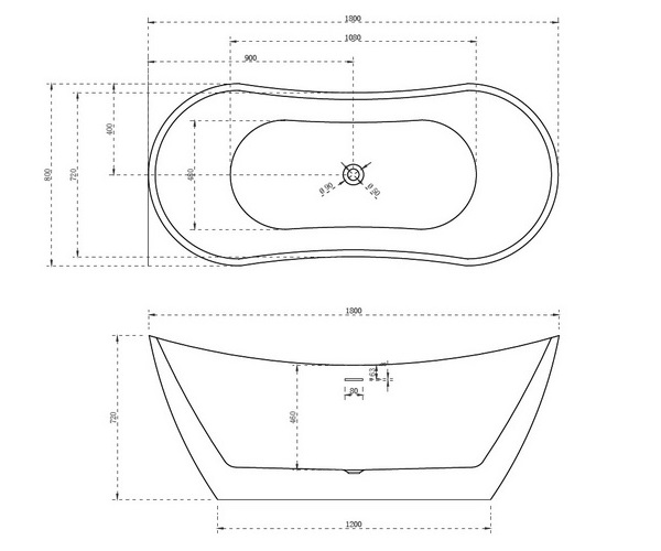 ванна акриловая ABBER AB9322 180х80
