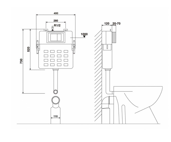 скрытый бачок ABBER