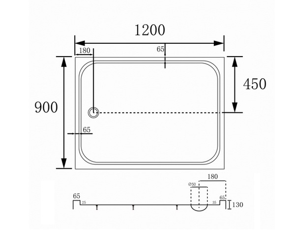 поддон акриловый AD3C129 120х90