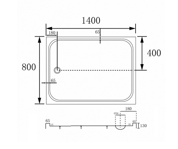 поддон акриловый AD3C148 140х80