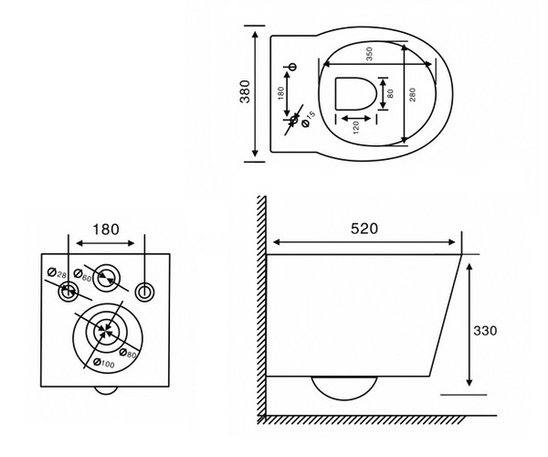 унитаз ABBER BEQUEM, смыв торнадо