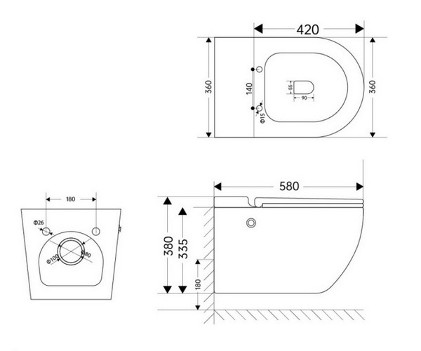 унитаз ABBER BEQUEM, импульсный смыв