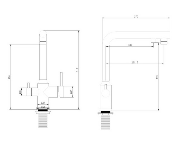 смеситель для кухни ABBER EMOTION с каналом для питьевой воды