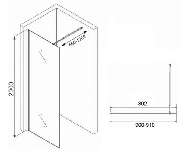 душевое ограждение ABBER OFFEN 90