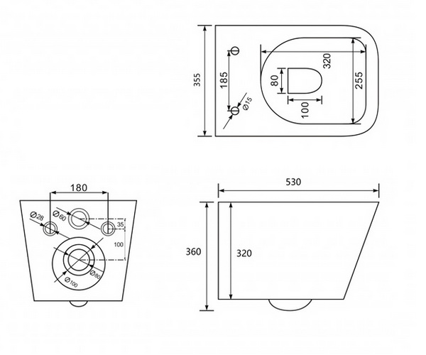инсталляция и унитаз ABBER RECHTECK