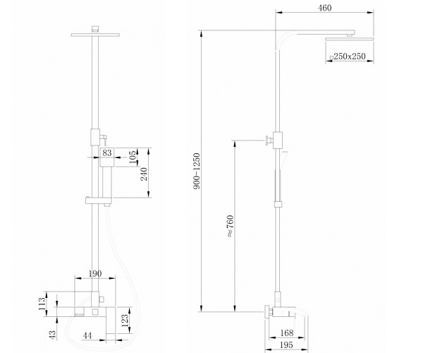 душевая система ABBER WASSERFALL