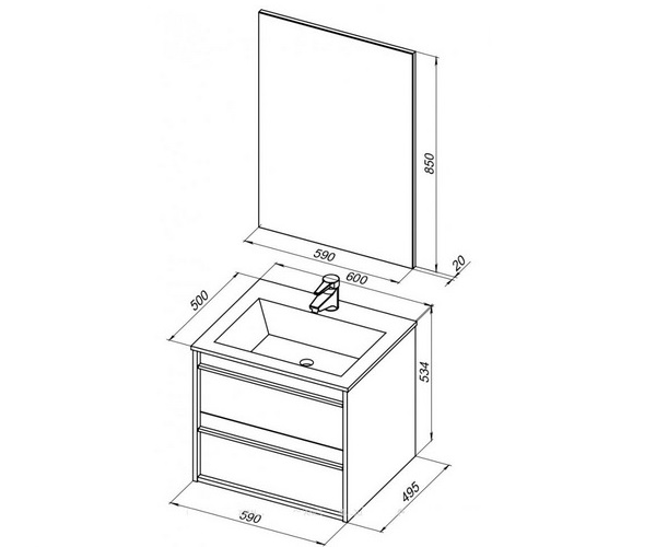 комплект AQUANET LINO 60