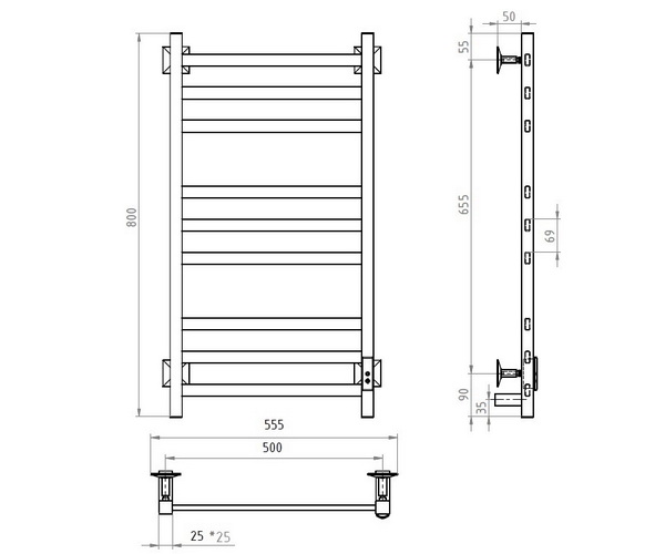 полотенцесушитель ARINGA ОРСА 500х800