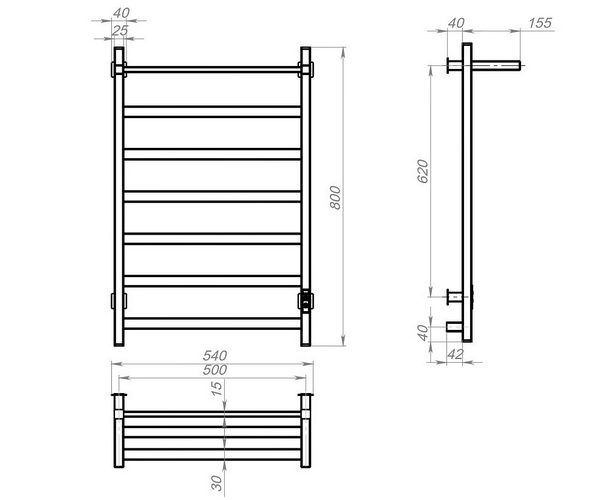 полотенцесушитель ARINGA ПОРТО 500х800