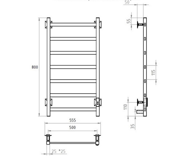полотенцесушитель ARINGA ПОРТО 500х800