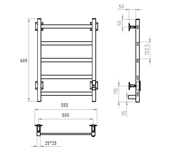 полотенцесушитель ARINGA ПОРТО 500х600