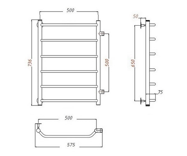 полотенцесушитель ARINGA РИМИНИ 500х800
