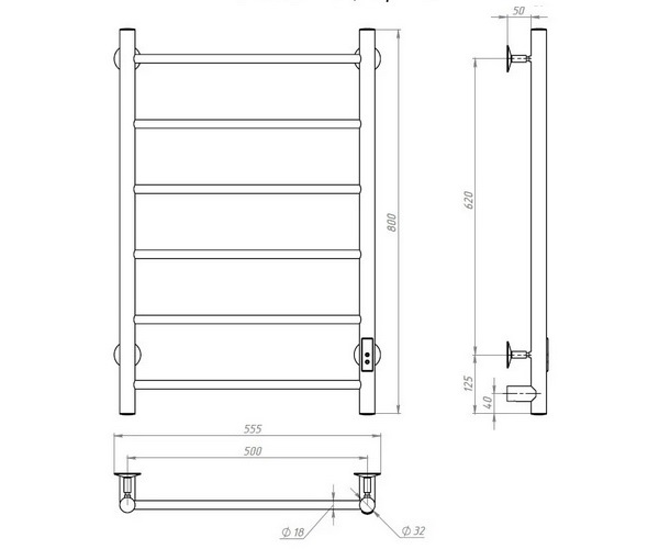 полотенцесушитель ARINGA ЧЕСТЕР 500х800