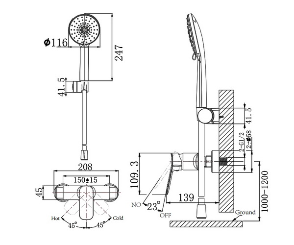 смеситель для душа ARROW AG3503MB-A