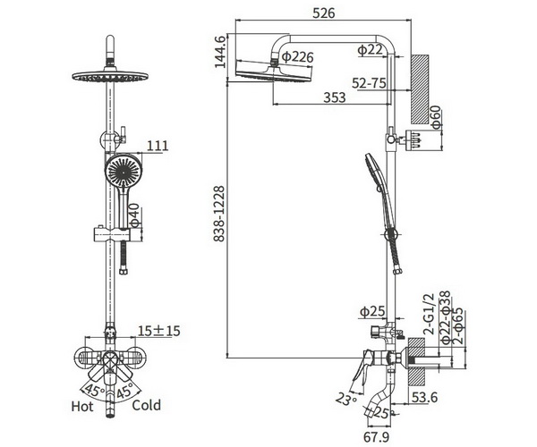 душевая система ARROW AG3309CP