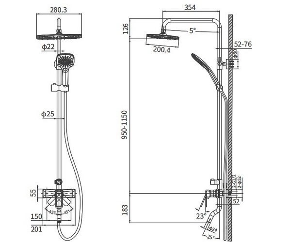 душевая система ARROW AG3311BC