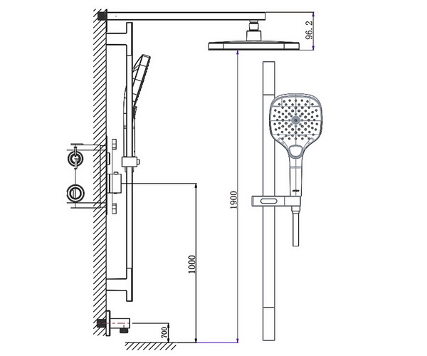 душевая система ARROW AG3733SHCP-1