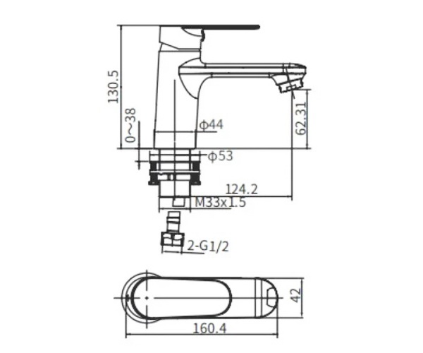 смеситель для раковины ARROW AHMP4113CP