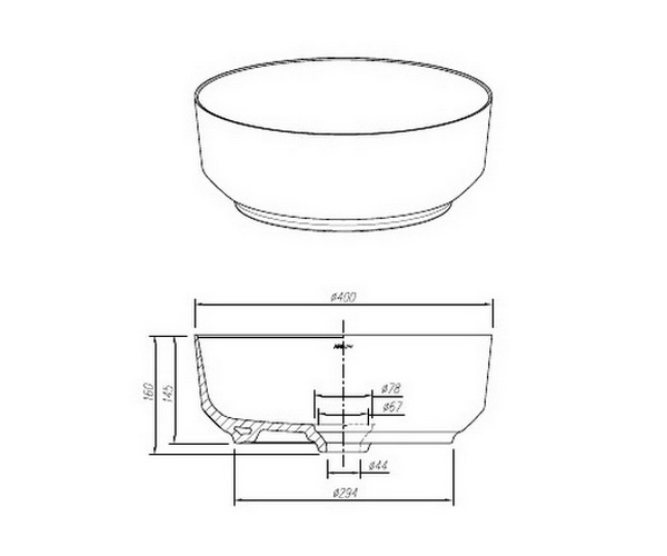 раковина ARROW AP41025B 40
