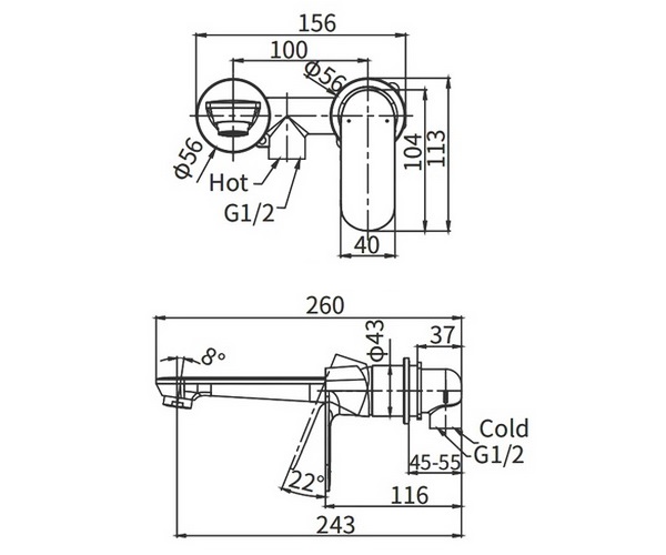 смеситель для раковины ARROW ARM12848