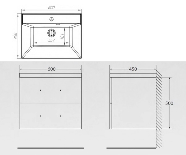 тумба с раковиной BELBAGNO AURORA 60