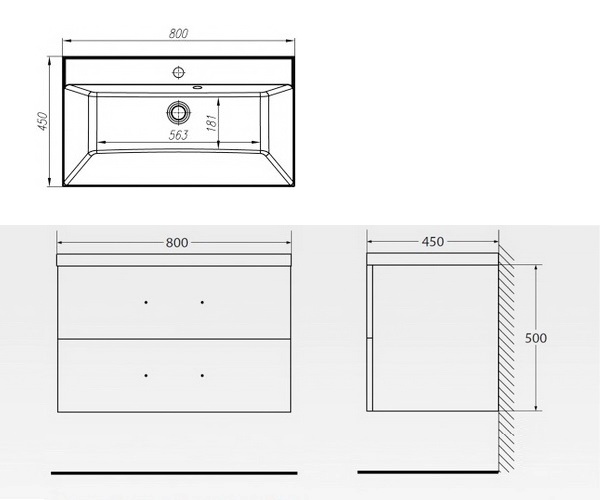 тумба с раковиной BELBAGNO AURORA 80