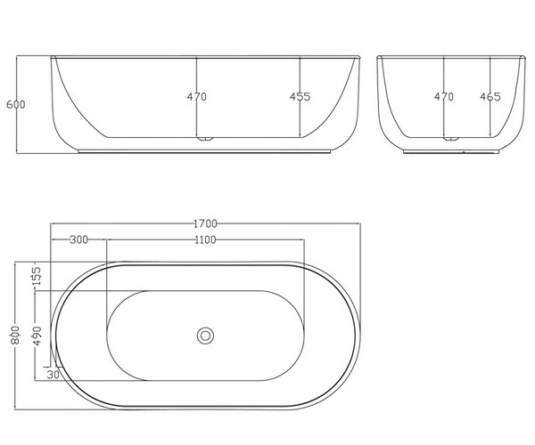 ванна акриловая BELBAGNO BB401 170х80