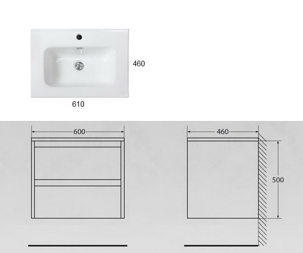 тумба с раковиной BELBAGNO KRAFT 60