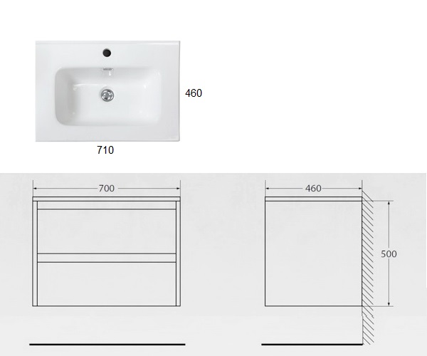 тумба с раковиной BELBAGNO KRAFT 70