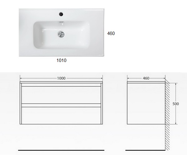 тумба с раковиной BELBAGNO KRAFT 100