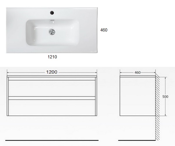 тумба с раковиной BELBAGNO KRAFT 120