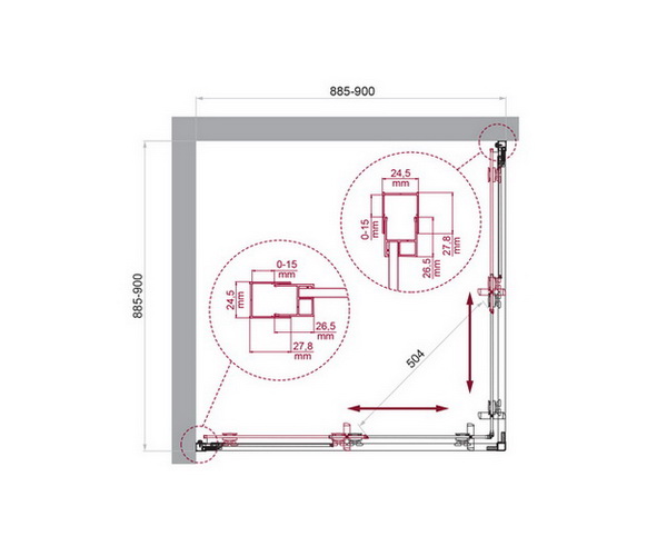 душевое ограждение BELBAGNO LUCE 90