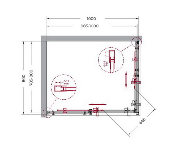 душевое ограждение BELBAGNO MARINO 100х80