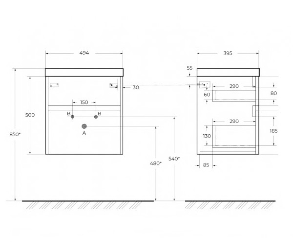 тумба с раковиной BELBAGNO PIETRA 50