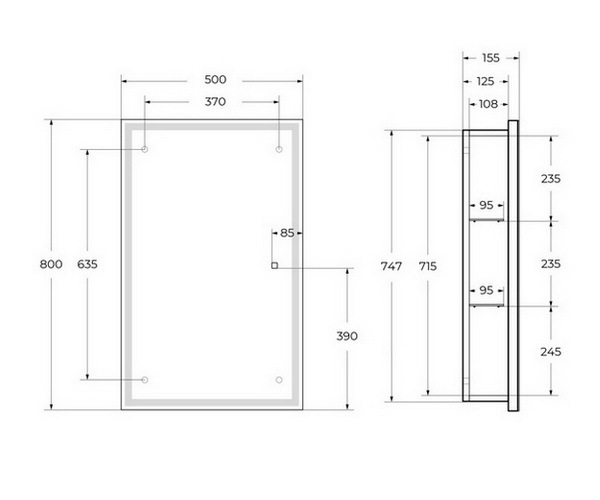 зеркало-шкаф BELBAGNO SPC-GRT 50