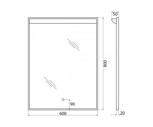 зеркало BELBAGNO SPC-UNO 60